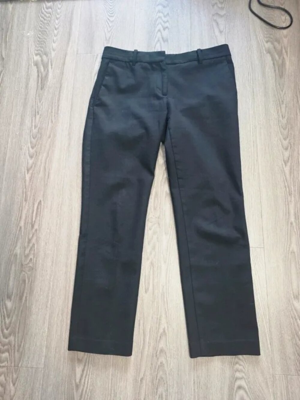 Ann Taylor polyester blend dress pants, black straight-leg trousers